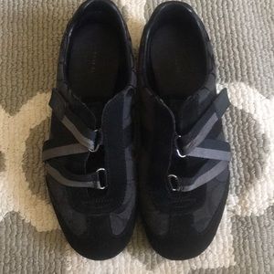 Coach gently used black slip on sneakers.